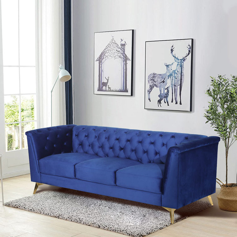 House of Hampton® 84.65'' Velvet Rolled Arm Sofa Wayfair.ca